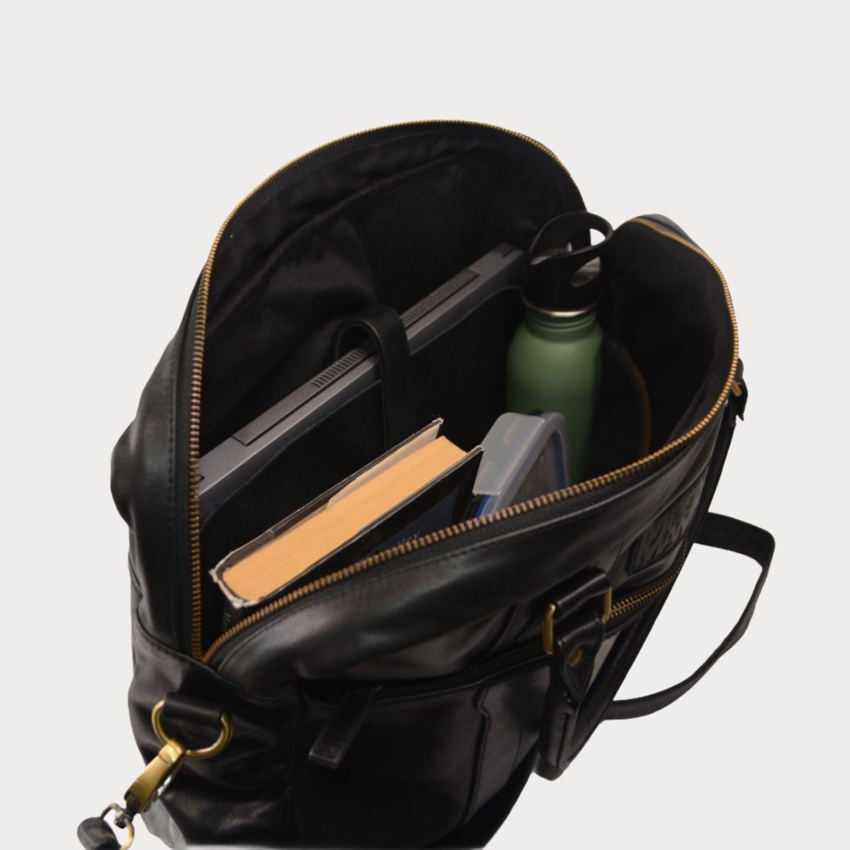 Leather Laptop Bag - Onyx - Minimal Manimal