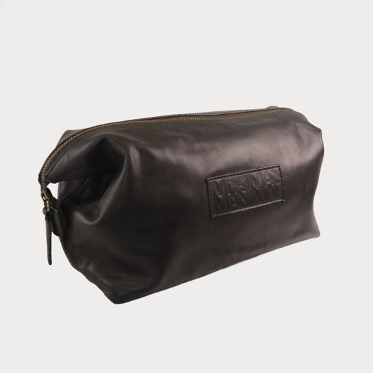 Leather Toiletry Bag - Onyx - Minimal Manimal